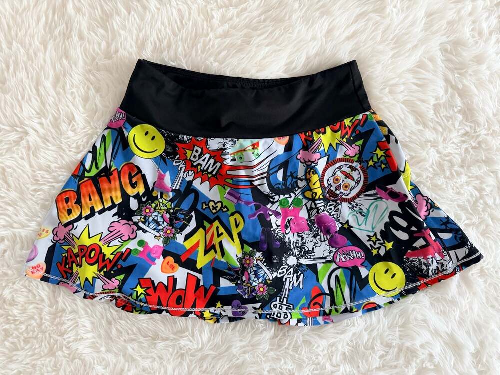 Queen of the Court Comic Pop Art Athletic Skirt Size XS